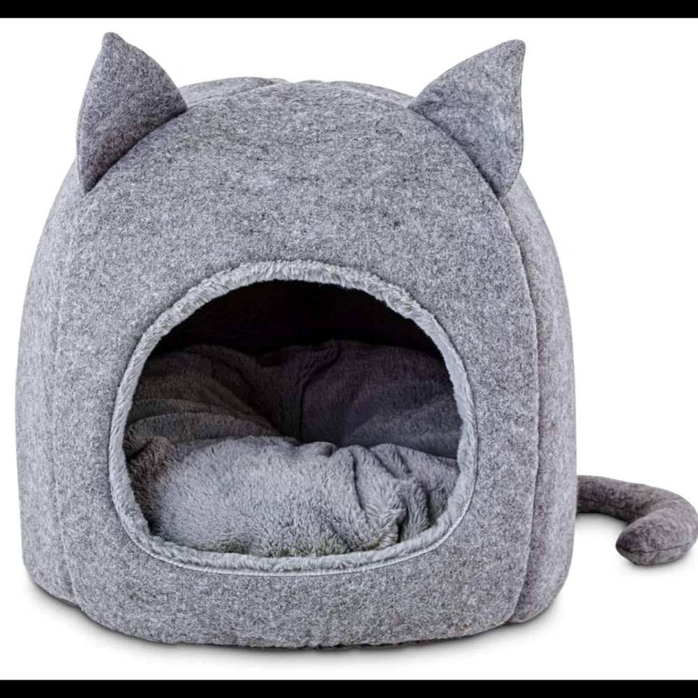 🩶🐈‍⬛EveryYay Snooze Fest Cat Igloo Bed- Melange Gray🩶